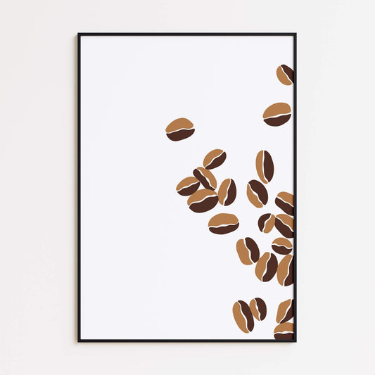 Zerstreute Kaffeebohnen Poster
