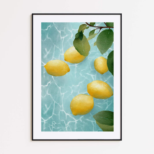 Zitronen am Pool Poster