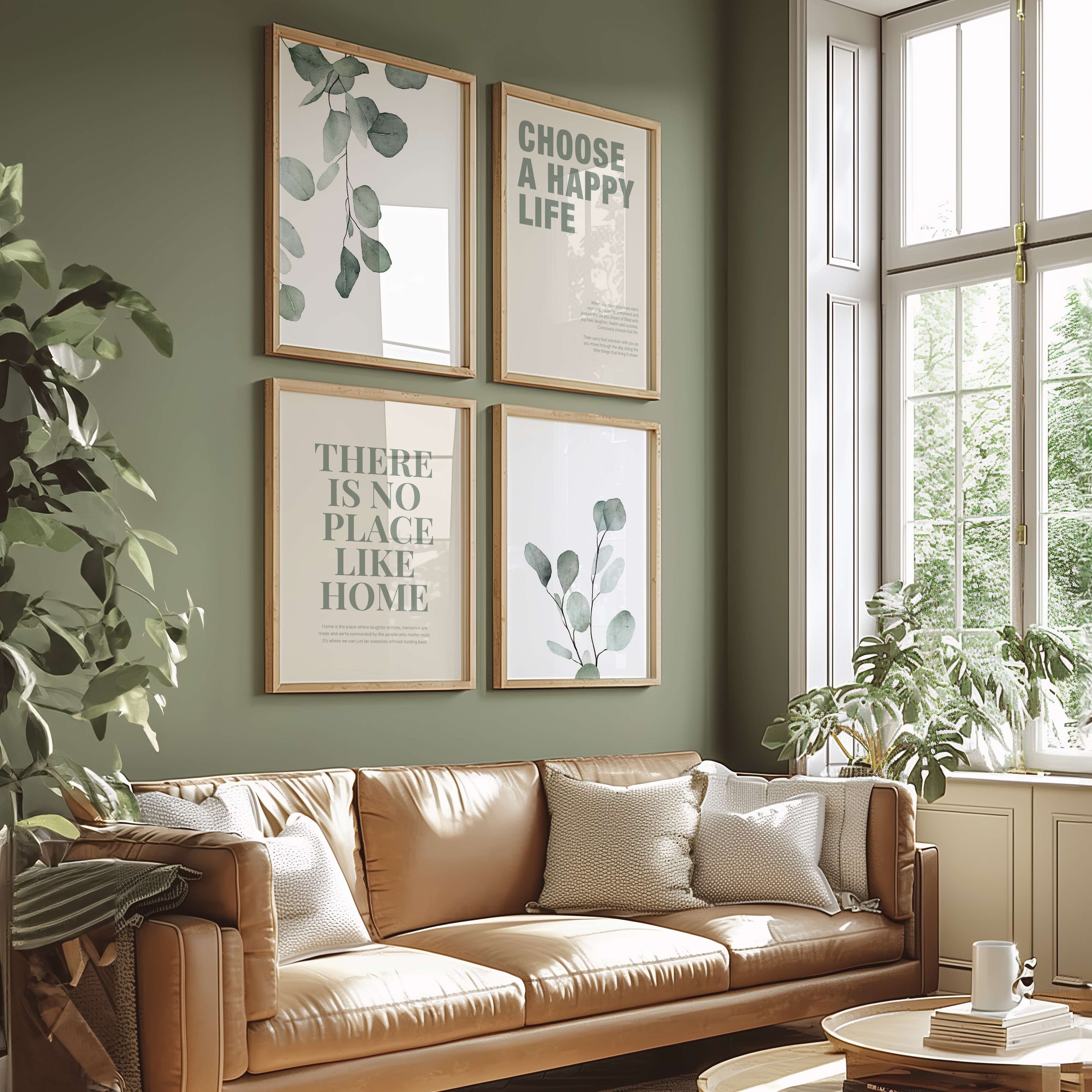Eucalyptus & Quotes Gallery Wall