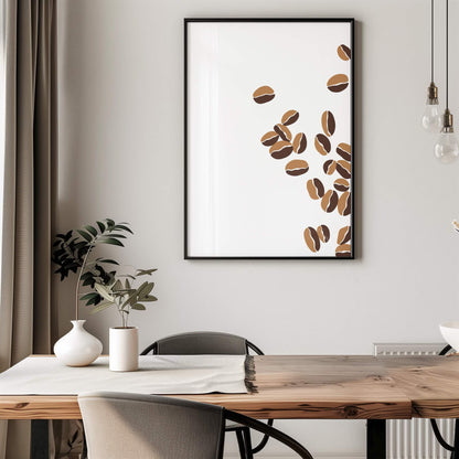 Zerstreute Kaffeebohnen Poster