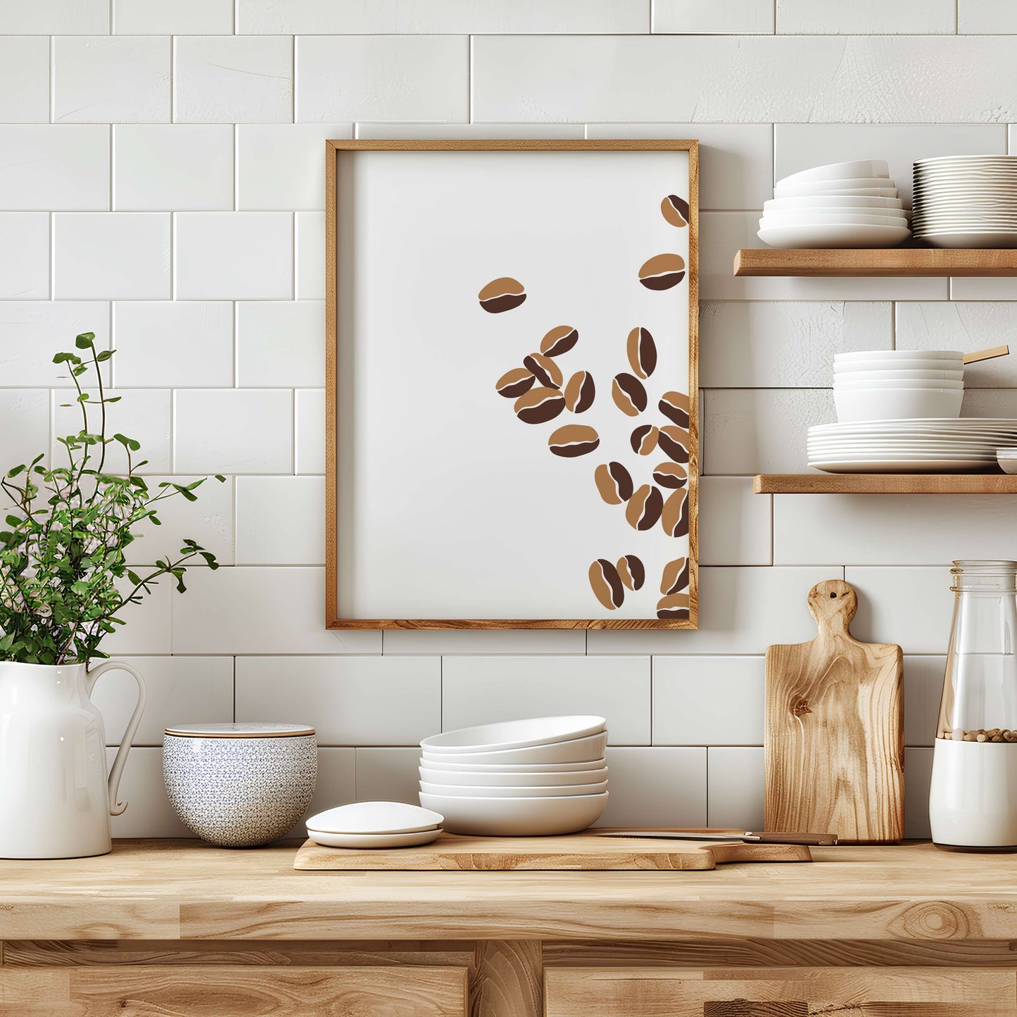 Zerstreute Kaffeebohnen Poster