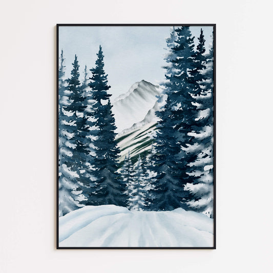 Winter Forest Path Poster